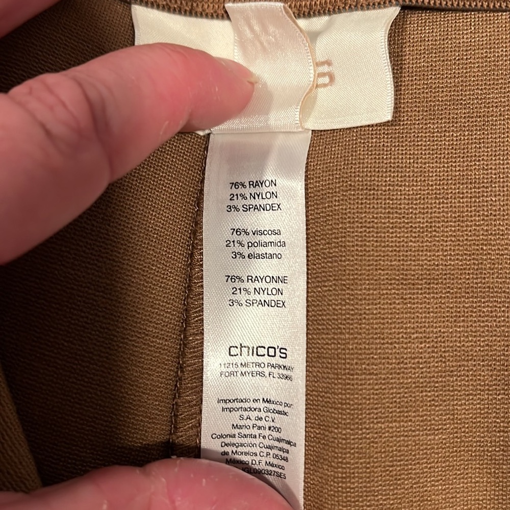 Chico's Tan Straight Leg Pants - Picture 4 of 5